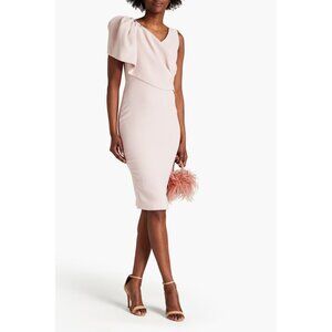 NWT $1140 Rhea Costa Draped Embellished Crepe Dress Blush Size 4